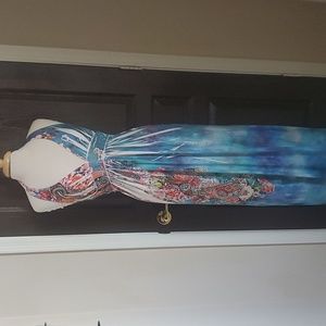 STwelve Ocean Blue Mosiac Maxi Dress